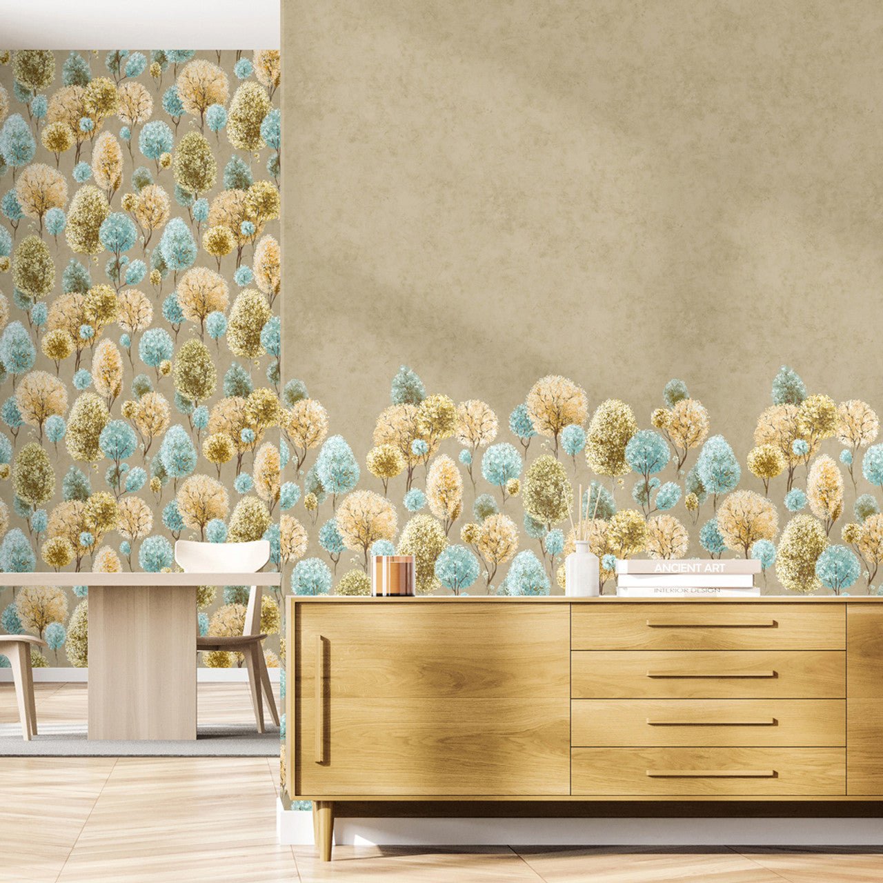 Tilia Twin Julie Feels Home Wall Mural - Mandarine Clay - Hohenberger - 26971 - Premier Wallcovering