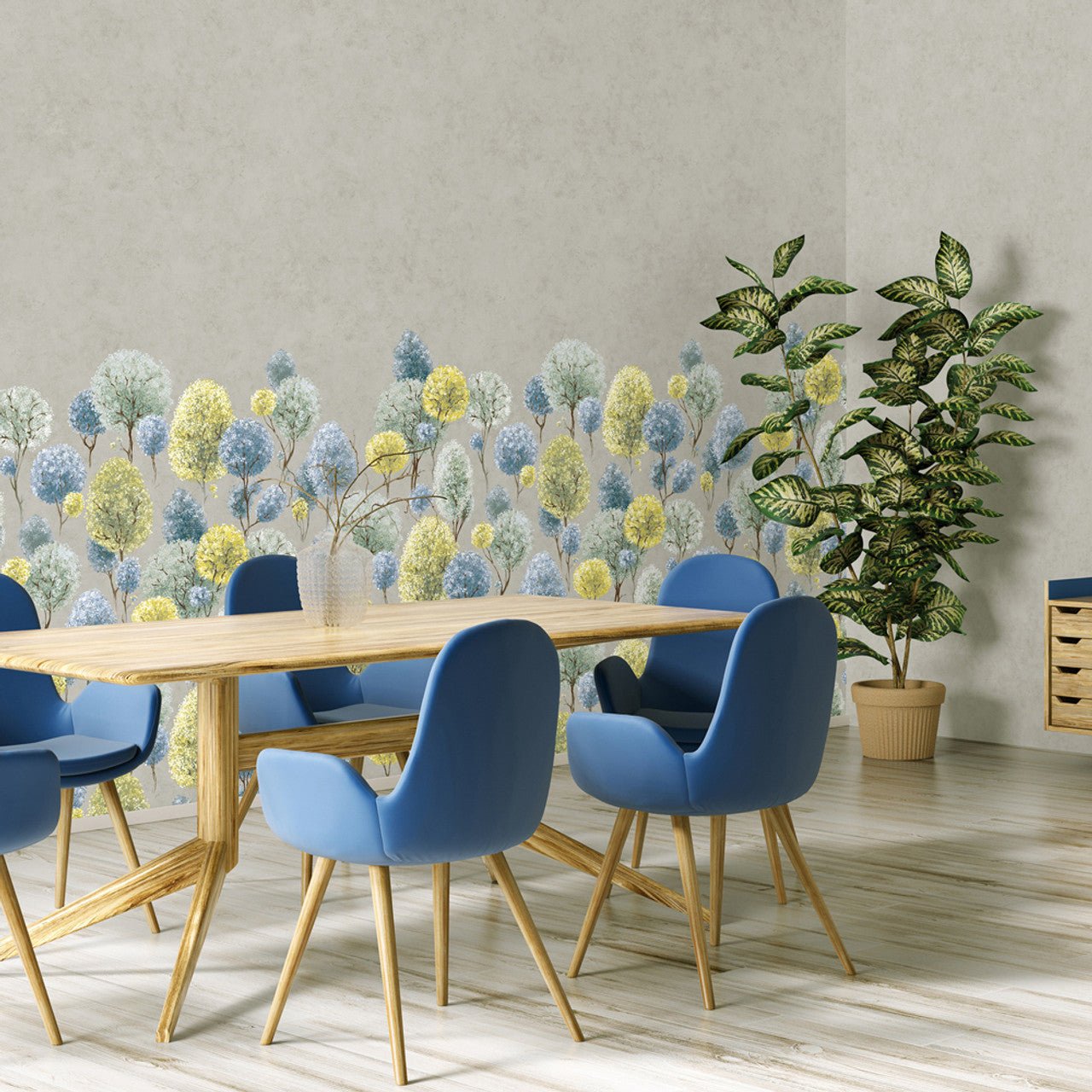 Tilia Twin Julie Feels Home Wall Mural - Citron Stone - Hohenberger - 26967 - Premier Wallcovering