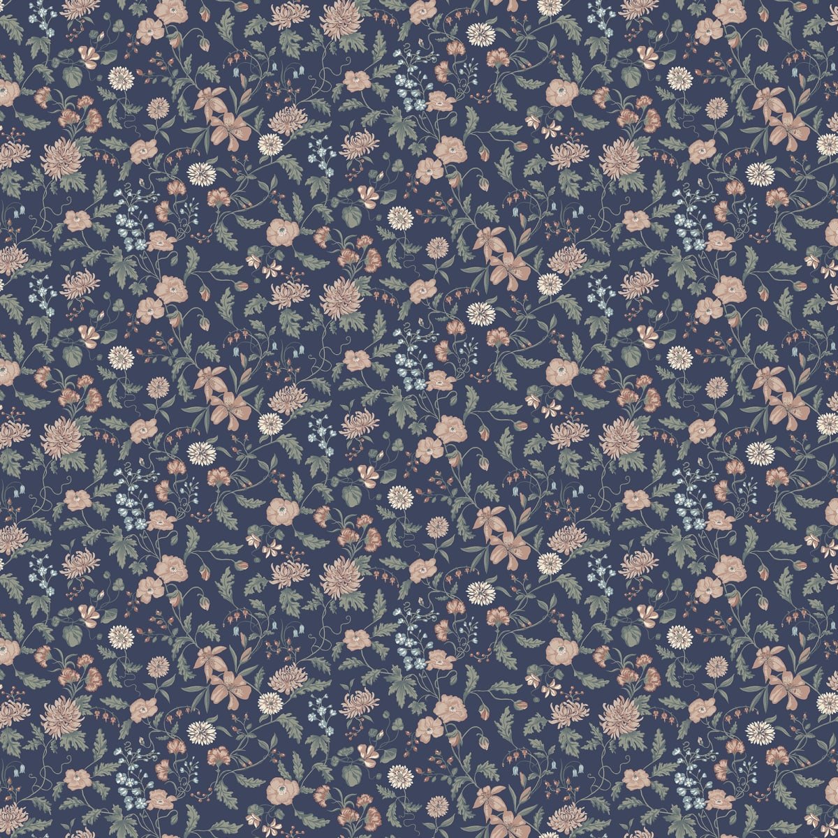 Till Karin Wallpaper - Midnight Blue - Sandberg - S10167 - Premier Wallcovering