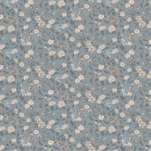 Till Karin Wallpaper - Folklore Blue - Sandberg - S10165 - Premier Wallcovering