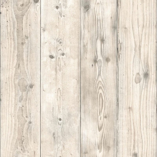 Timber Planks Wallpaper - Cream - Muriva - 198301 - Premier Wallcovering
