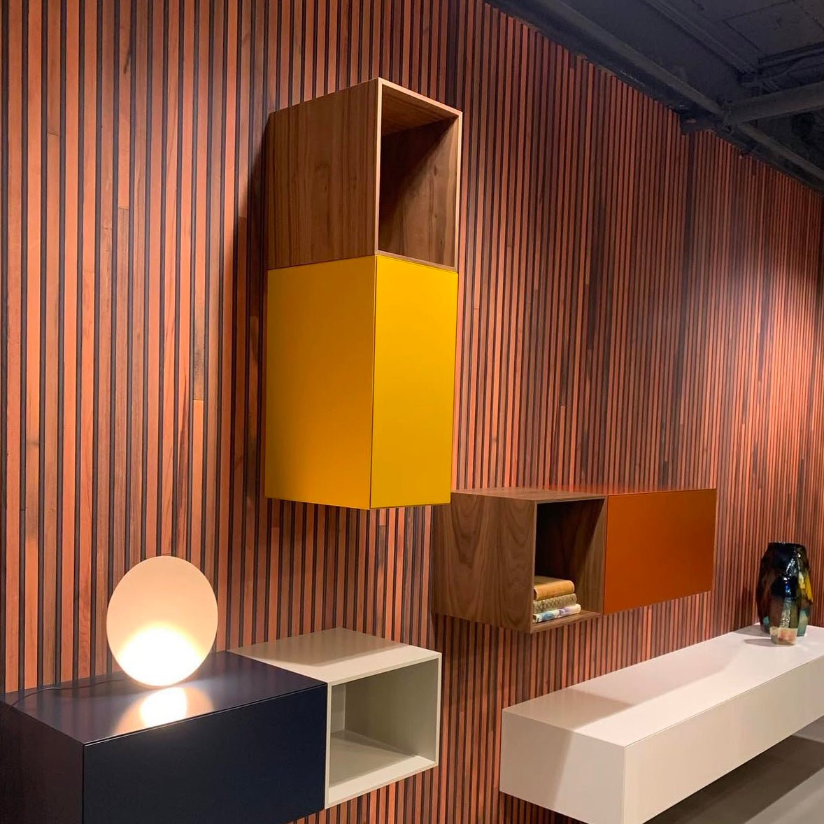 Timber Strips Wallpaper - Teak on black - NLXL - TIM - 01 - Premier Wallcovering