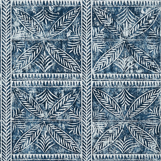 Timbuktu Wallpaper - Navy - Thibaut - T10253 - Premier Wallcovering