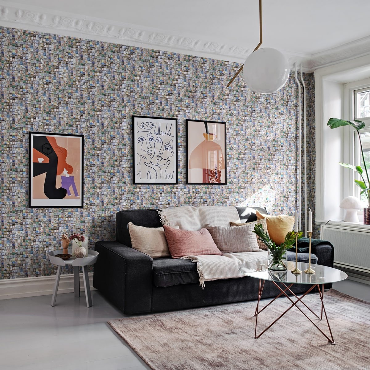 Tiny House Numbers Wallpaper - Multi - Rebel Walls - R18522 - Premier Wallcovering