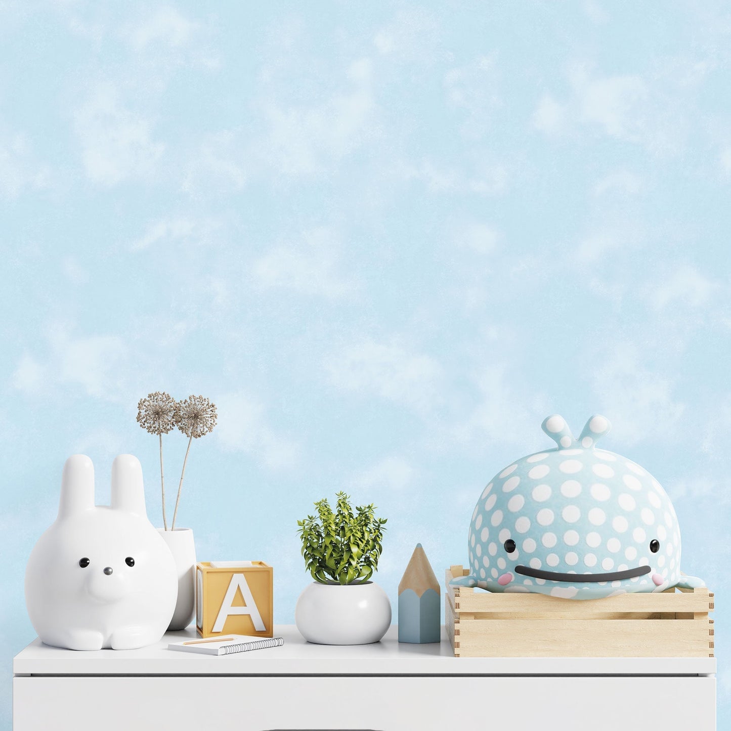 Tiny Tots 2 Baby Texture Wallpaper - Blue / Glitter - Galerie - G78351 - Premier Wallcovering