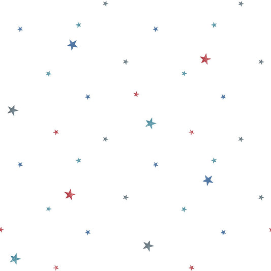 Tiny Tots 2 Stars Wallpaper - Navy / Blue / Red - Galerie - G78413 - Premier Wallcovering