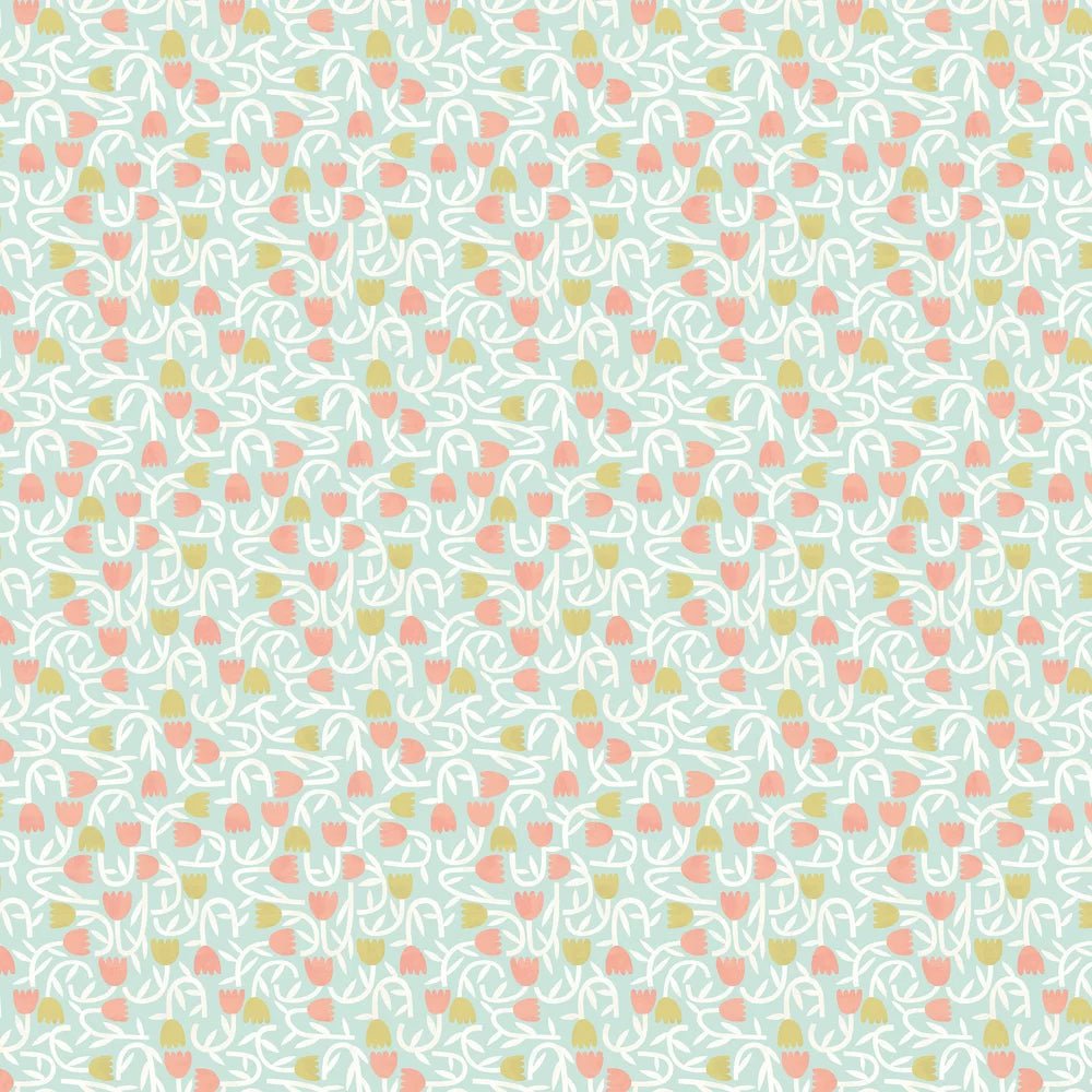 Tiny Tulip Wallpaper - Duckegg Mix - Ohpopsi - GHS50134W - Premier Wallcovering