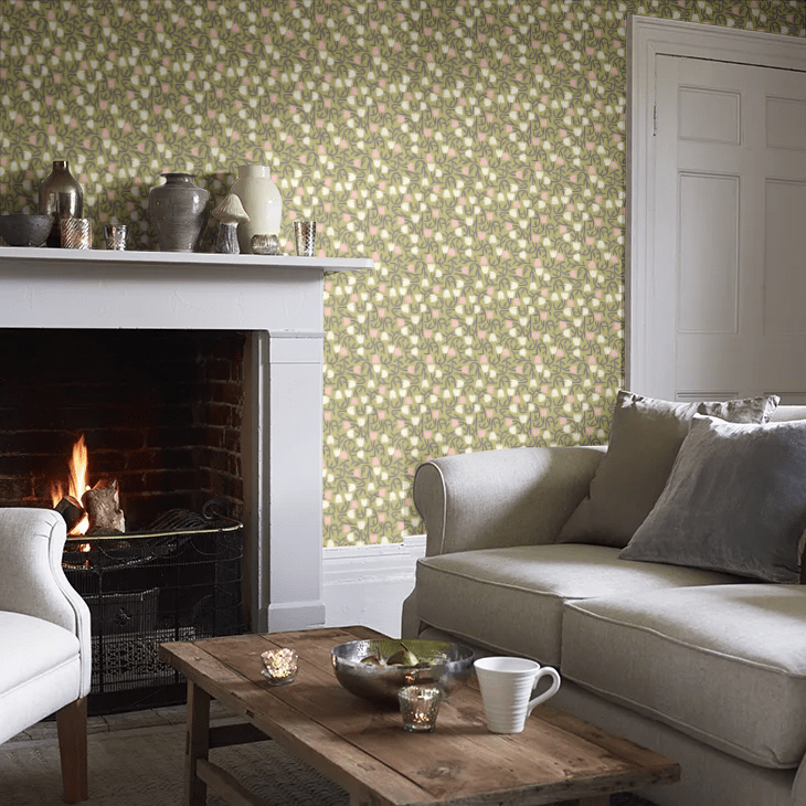 Tiny Tulip Wallpaper - Olive Mix - Ohpopsi - GHS50139W - Premier Wallcovering