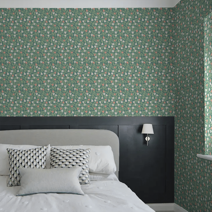 Tiny Tulip Wallpaper - Forest - Ohpopsi - GHS50138W - Premier Wallcovering