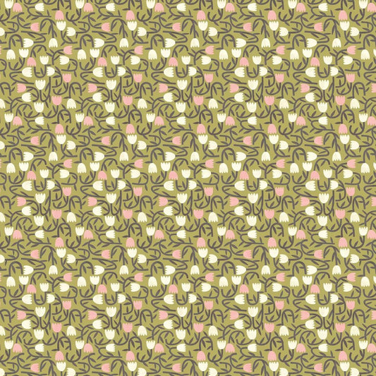 Tiny Tulip Wallpaper - Olive Mix - Ohpopsi - GHS50139W - Premier Wallcovering