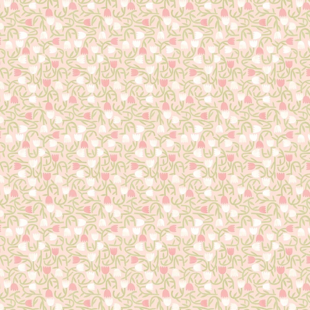 Tiny Tulip Wallpaper - Blush - Ohpopsi - GHS50133W - Premier Wallcovering
