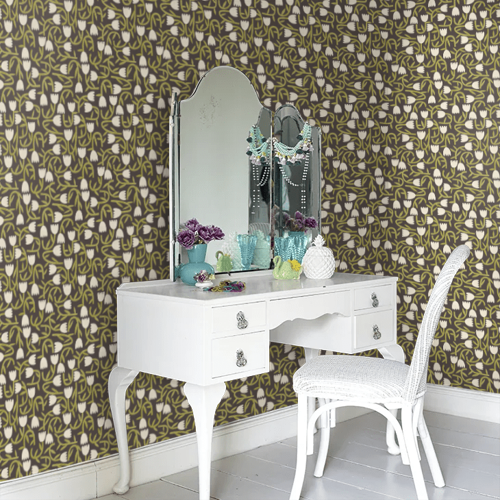 Tiny Tulip Wallpaper - Midnight - Ohpopsi - GHS50140W - Premier Wallcovering