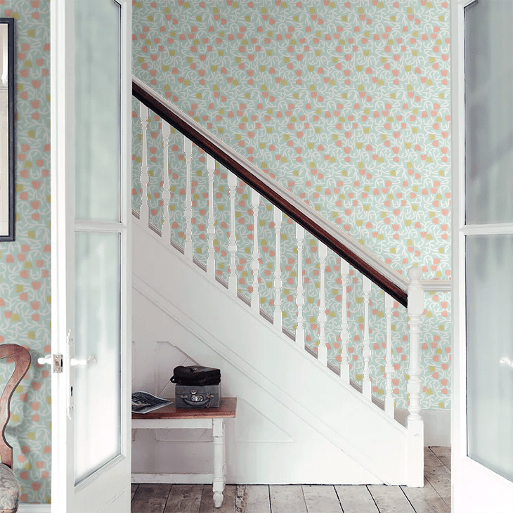 Tiny Tulip Wallpaper - Duckegg Mix - Ohpopsi - GHS50134W - Premier Wallcovering
