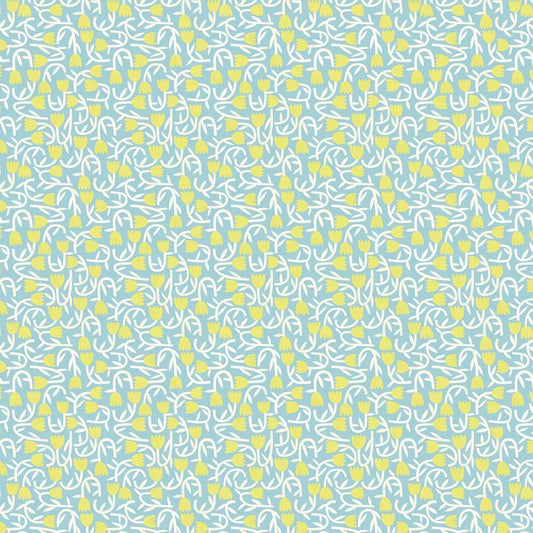 Tiny Tulip Wallpaper - Lime & Sky - Ohpopsi - GHS50135W - Premier Wallcovering