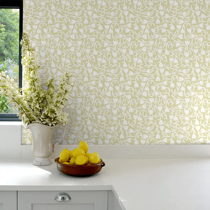 Tiny Tulip Wallpaper - Apple - Ohpopsi - GHS50132W - Premier Wallcovering