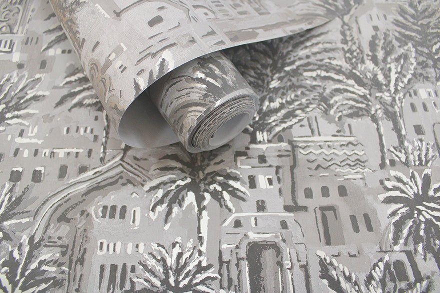 Tipaza Wallpaper - Grey - Holden Décor - 65832 - Premier Wallcovering