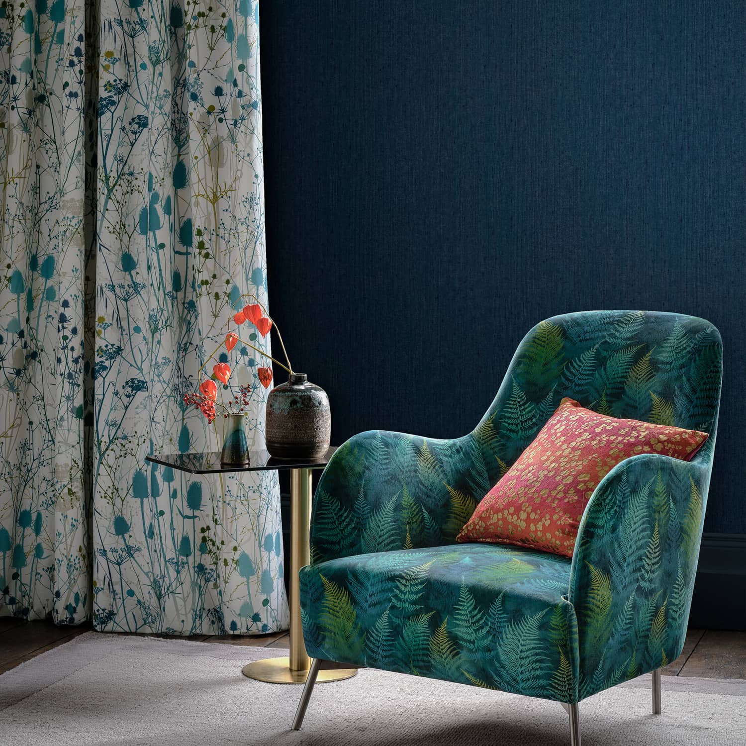 Tisbury Wallpaper - French Navy - Clarissa Hulse - 120379 - Premier Wallcovering