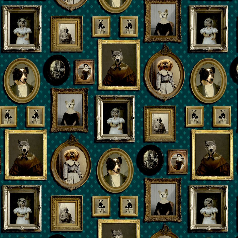 Top Dog Wallpaper - Green - The Graduate Collection - CC1TDOGGREEN - Premier Wallcovering