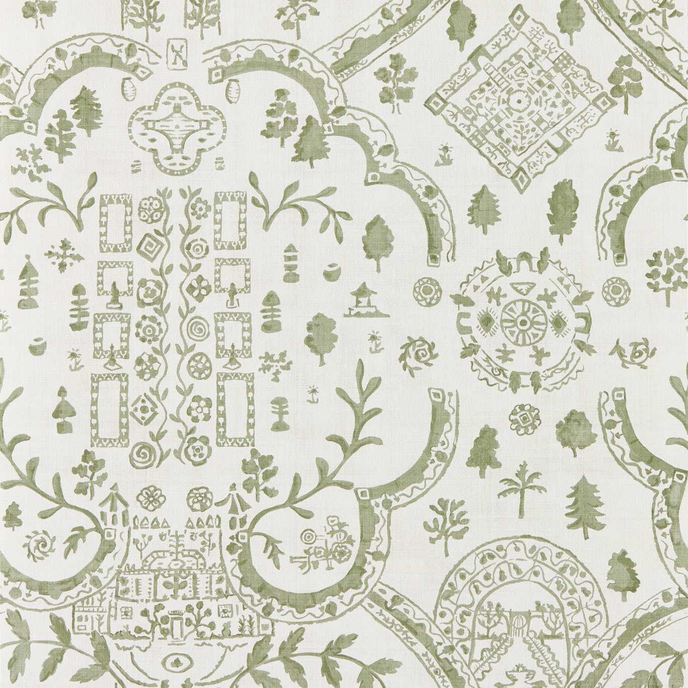 Topiary View Wallpaper - Thyme - Sanderson - DHIP217511 - Premier Wallcovering