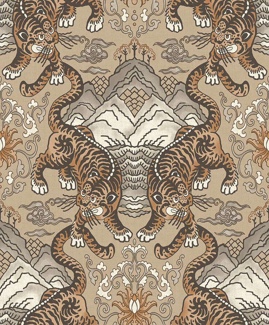 Tora Wallpaper - Taupe - Holden Décor - 65910 - Premier Wallcovering