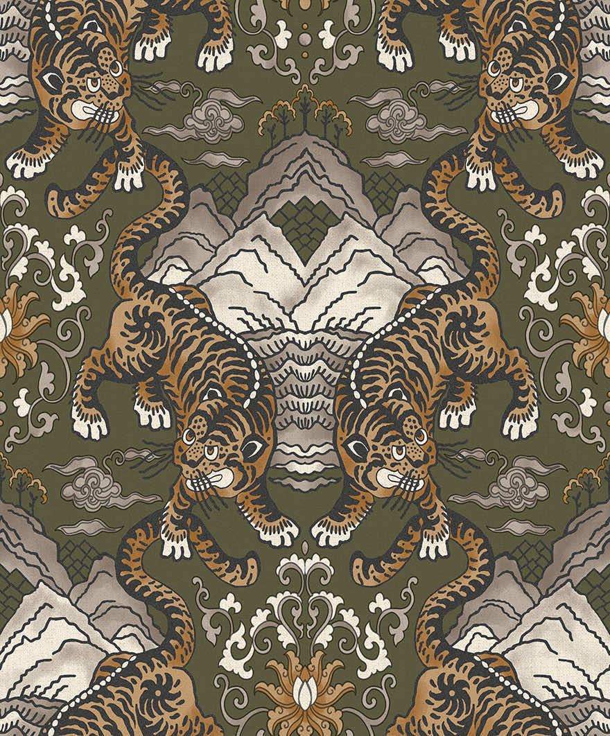 Tora Wallpaper - Khaki - Holden Décor - 65911 - Premier Wallcovering