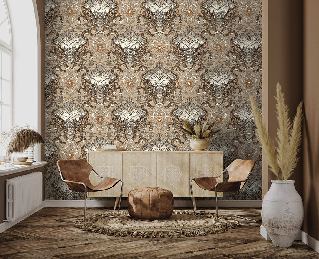 Tora Wallpaper - Taupe - Holden Décor - 65910 - Premier Wallcovering