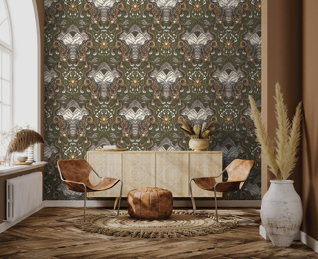 Tora Wallpaper - Khaki - Holden Décor - 65911 - Premier Wallcovering