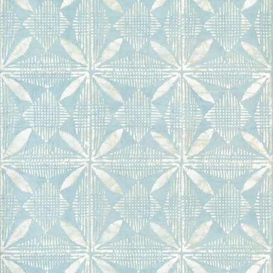 Tortuga Batik Wallpaper - Light Blue - Thibaut - T15842 - Premier Wallcovering