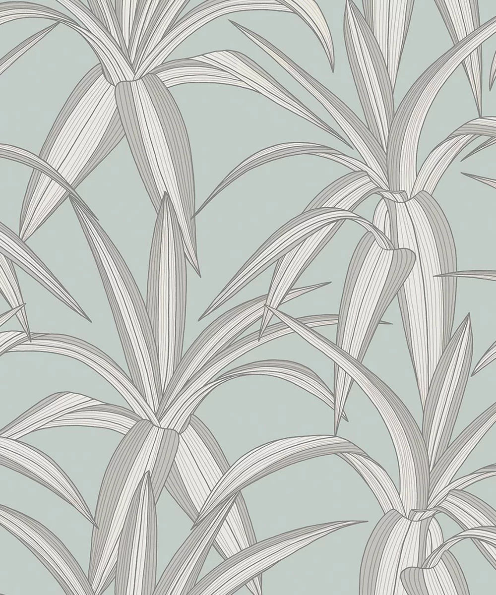 Tossed Cradle Plant Wallpaper - Blue Mist - NextWall - NW51702 - Premier Wallcovering