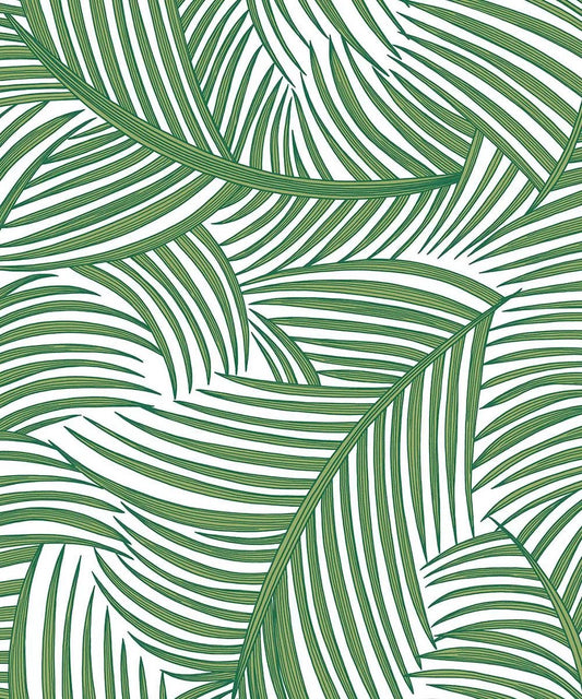 Tossed Palm Fronds Wallpaper - Greenery - NextWall - NW51904 - Premier Wallcovering