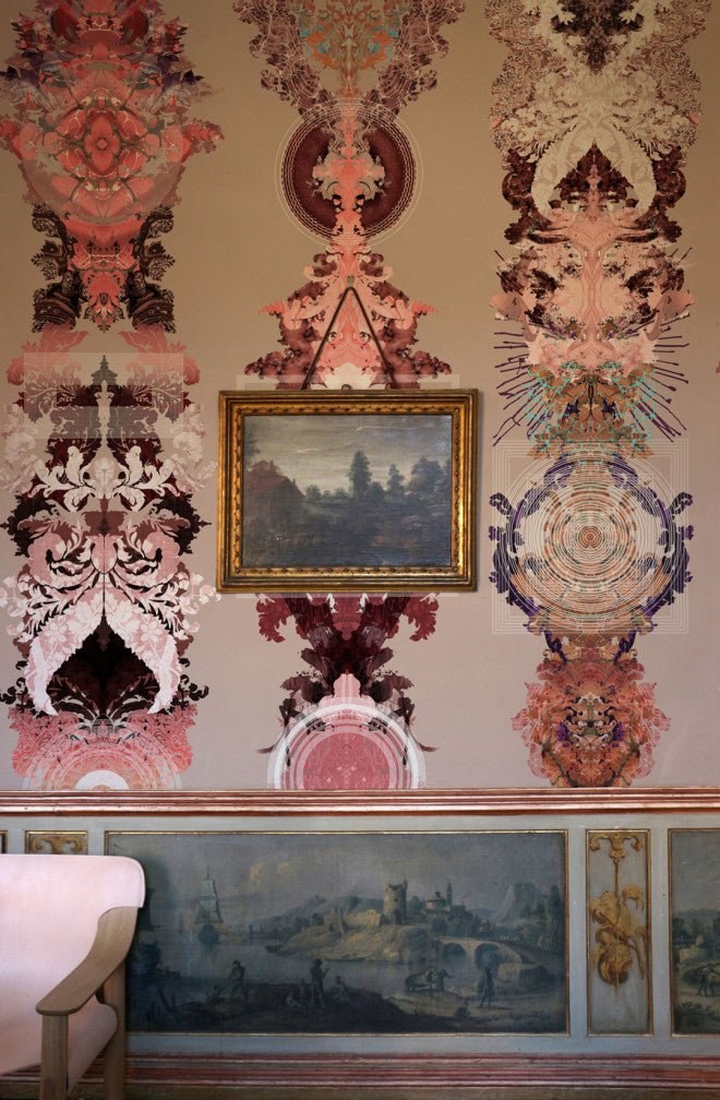 Totem Damask Wallpaper - Rum & Raisin - Timorous Beasties - ROR/TTD/MATT/06 - Premier Wallcovering