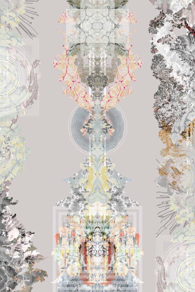 Totem Damask Wallpaper - Gilded Grey - Timorous Beasties - ROR/TTD/MATT/01 - Premier Wallcovering