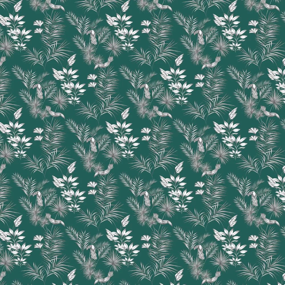 Toucan Wallpaper - Rainforest Green - Ohpopsi - WLD53111W - Premier Wallcovering