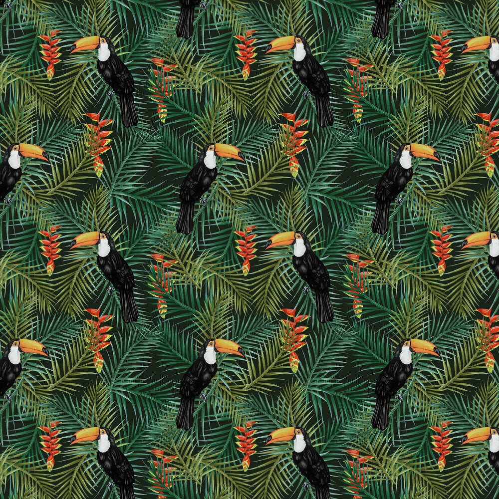 Toucan Wallpaper - Green - The Graduate Collection - AAD1TOUCANGREEN - Premier Wallcovering