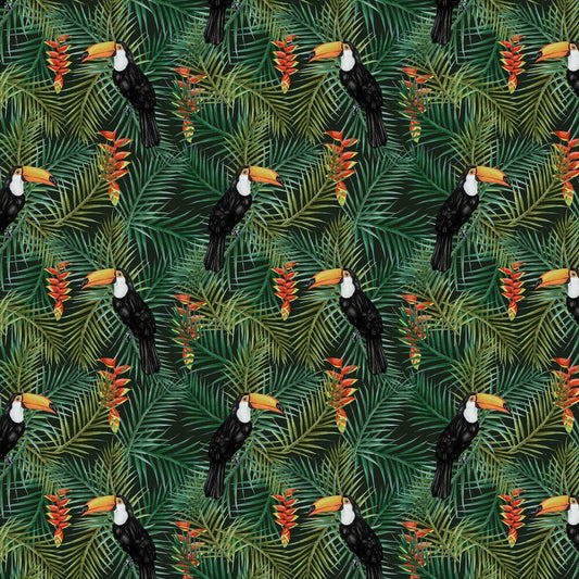 Toucan Wallpaper - Green - The Graduate Collection - AAD1TOUCANGREEN - Premier Wallcovering