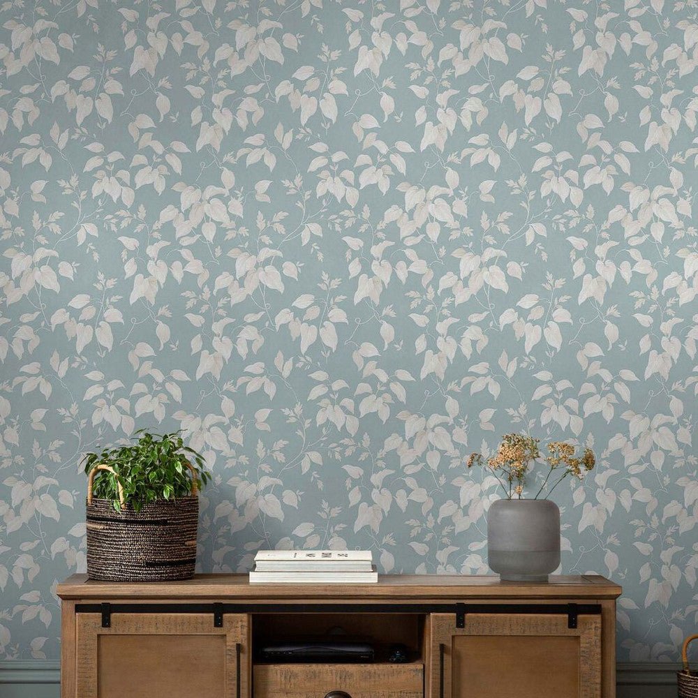 Trail Flower Wallpaper - Duck Egg - Next - 118258 - Premier Wallcovering