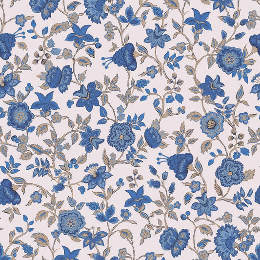 Trailing Scot Wallpaper - Cream & Blue - Joules - 128932 - Premier Wallcovering