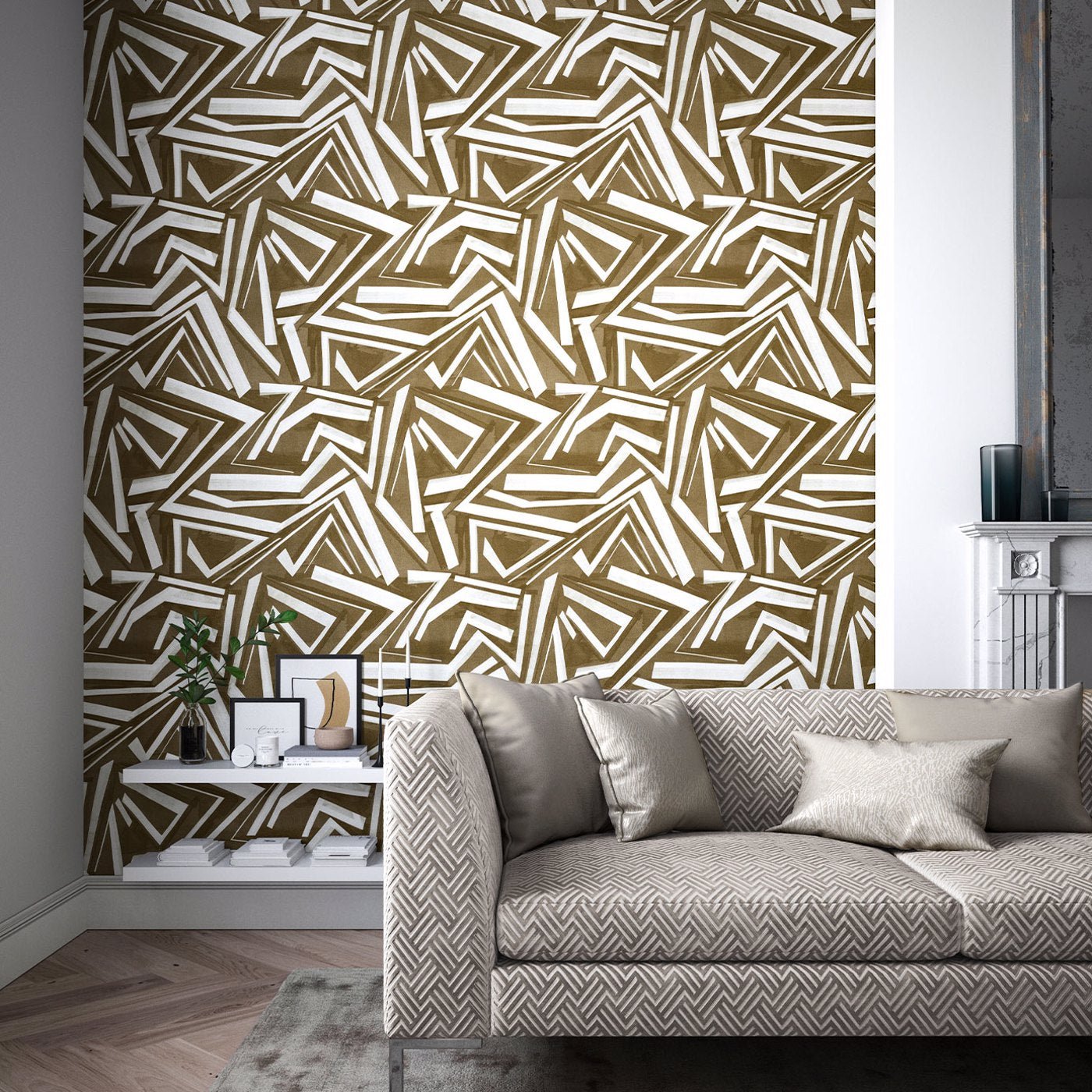Transverse Wallpaper - Bronze - Harlequin - HM7W112740 - Premier Wallcovering