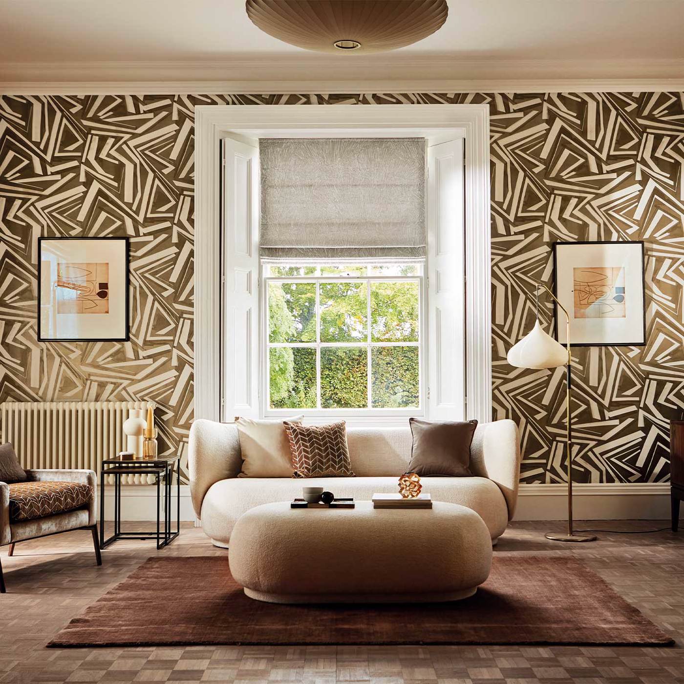 Transverse Wallpaper - Bronze - Harlequin - HM7W112740 - Premier Wallcovering