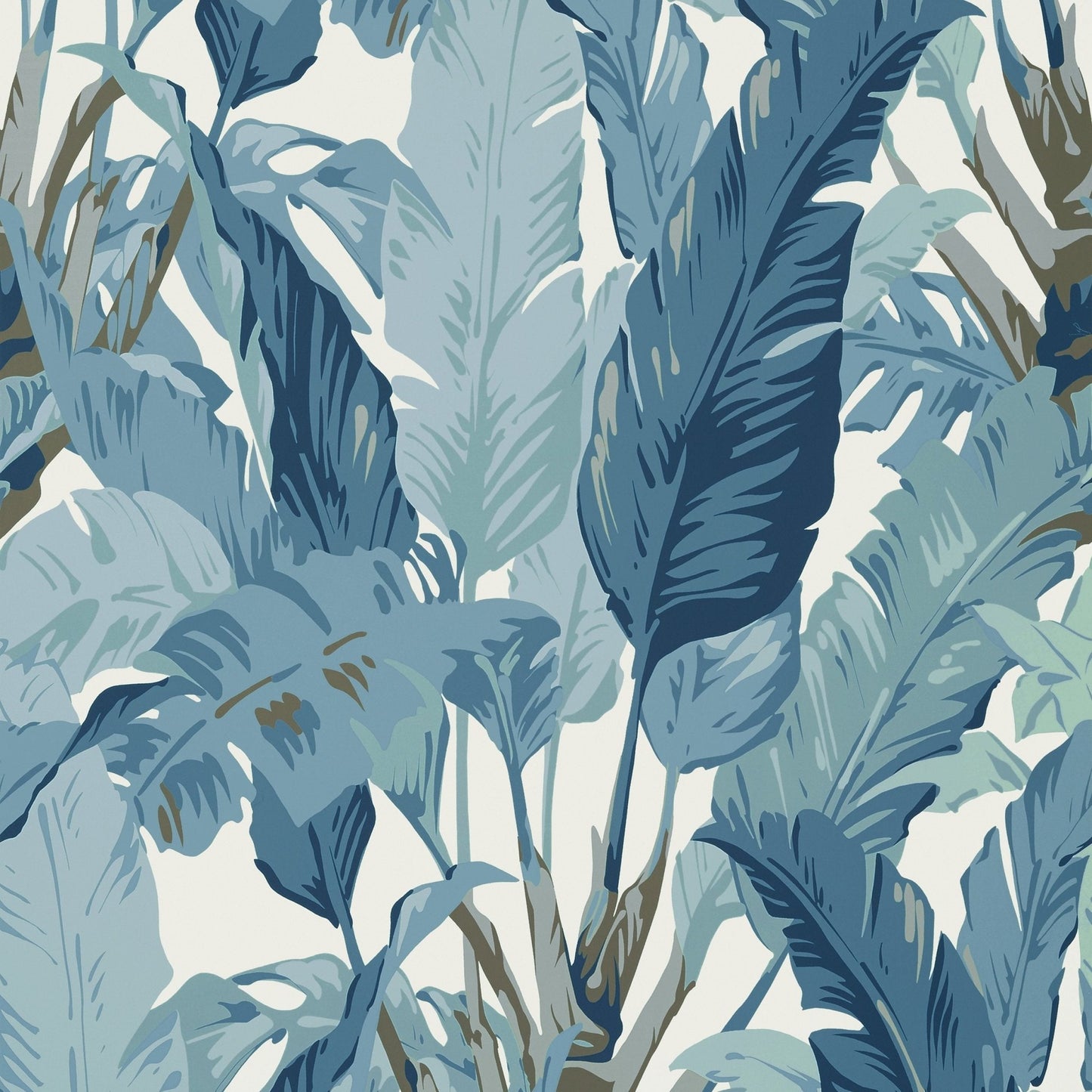 Travelers Palm Wallpaper - Spa Blue - Thibaut - T10128 - Premier Wallcovering