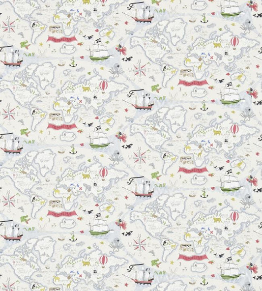 Treasure Map Wallpaper - Vanilla/Multi - DLIT214040 - Sanderson - Premier Wallcovering