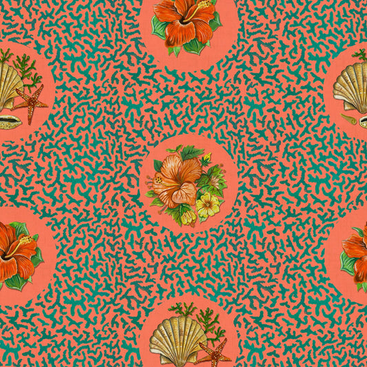 Treath Wallpaper - Clementine-Orange - Wear The Walls - TRCO894152 - Premier Wallcovering