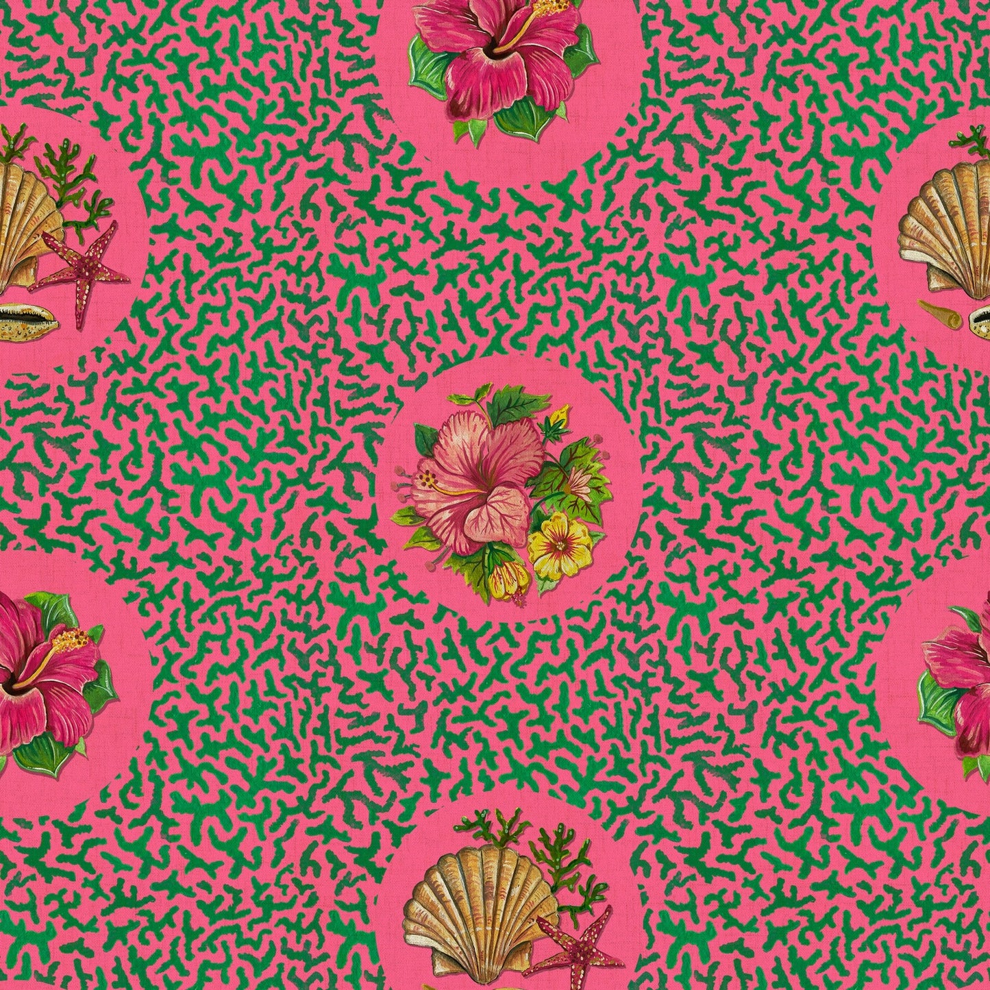 Treath Wallpaper - Cerise-Pink - Wear The Walls - TRCP894152 - Premier Wallcovering