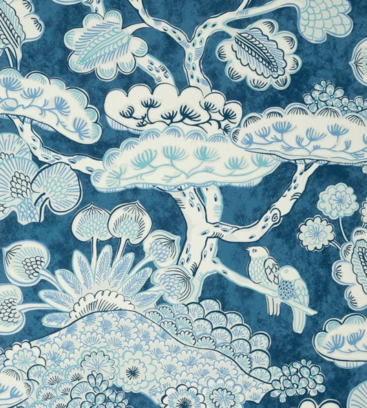 Tree House Wallpaper - Navy - AT9862 - Anna French - Premier Wallcovering
