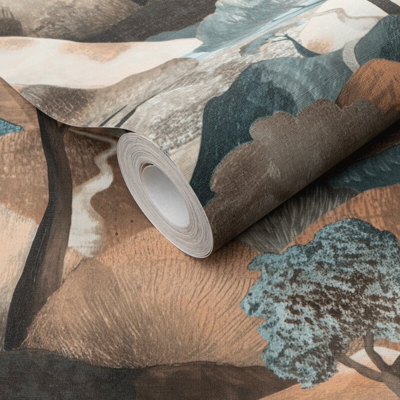 Tree Landscape Wallpaper - Brown Multi - Erismann - 10433 - 19 - Premier Wallcovering