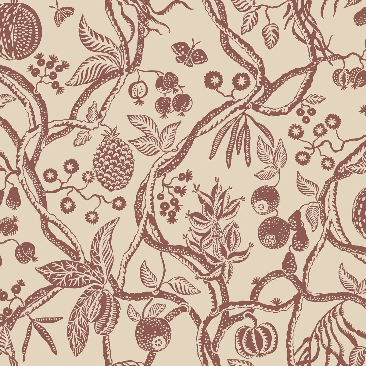 Tree of Life Wallpaper - Burgundy - Sandberg - S10614 - Premier Wallcovering