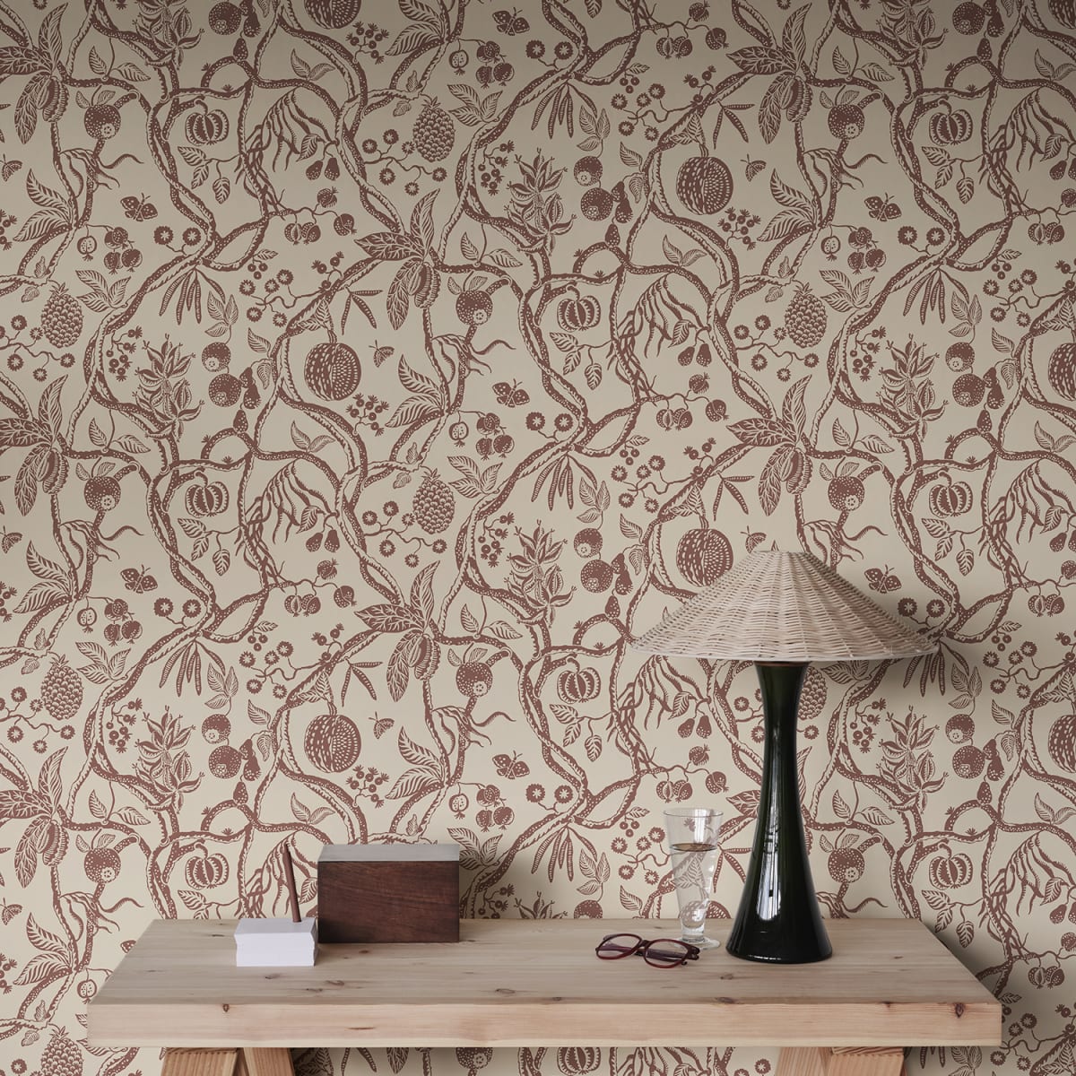 Tree of Life Wallpaper - Burgundy - Sandberg - S10614 - Premier Wallcovering