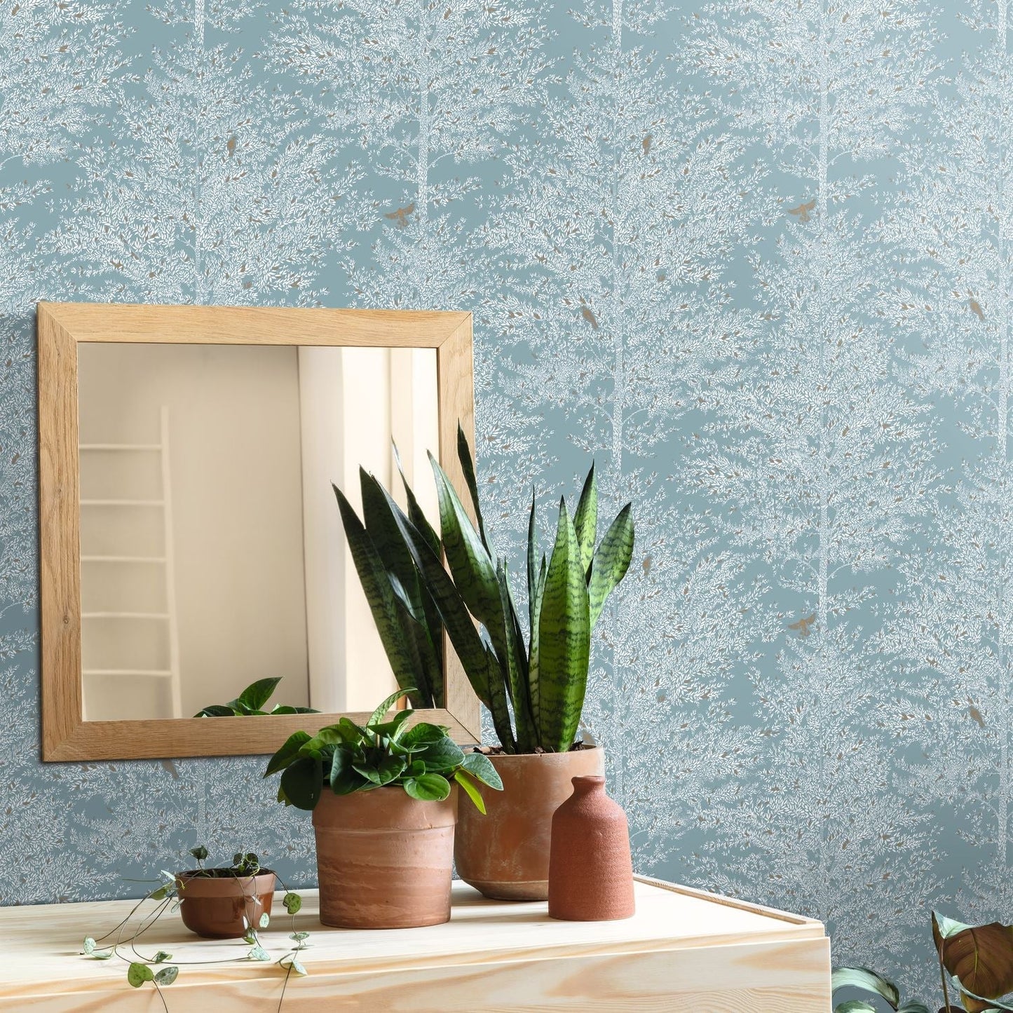 Tree Of Life Wallpaper - Bleu Clair - Caselio - 102976060 - Premier Wallcovering