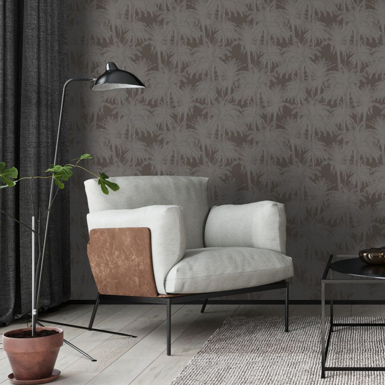 Treetops Eden Wallpaper - Charcoal - Ted Baker - 13052 - Premier Wallcovering