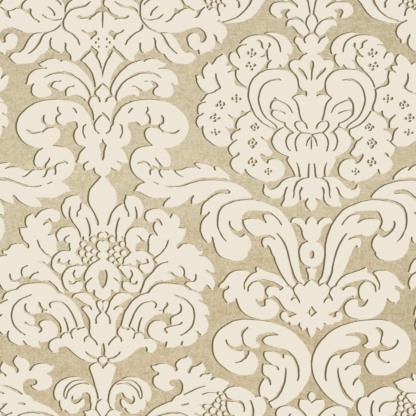 Trelawny Damask Wallpaper - Beige - Thibaut - T14218 - Premier Wallcovering